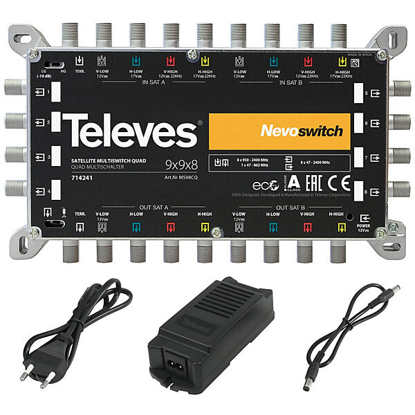 Televes Multischalter 9 in 8 Guß NEVO kaskadierb.m.NT MS98NCQ